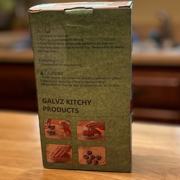 Galvz Kitchy Cherry Pitter Tool - Red Kitchen Gadget - Picture 2 of 2